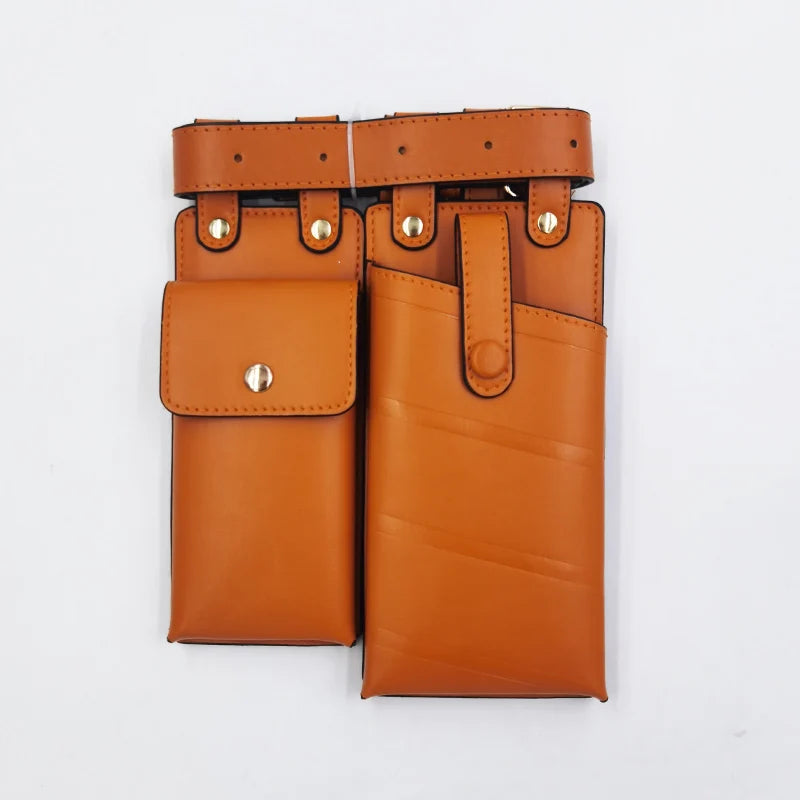 REREKAXI 2er-Set Damen Hip-Hop Bauchtaschen – PU-Leder Fanny Pack & Crossbody Chest Bag, Streetwear Gürteltaschen für Frauen