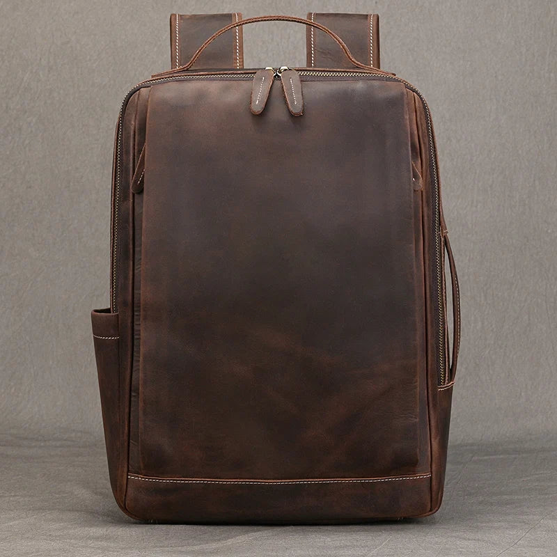 NEWSBIRDS Business Leder Rucksack Herren – Laptop Daypack aus echtem Rindsleder mit USB-Ladeanschluss