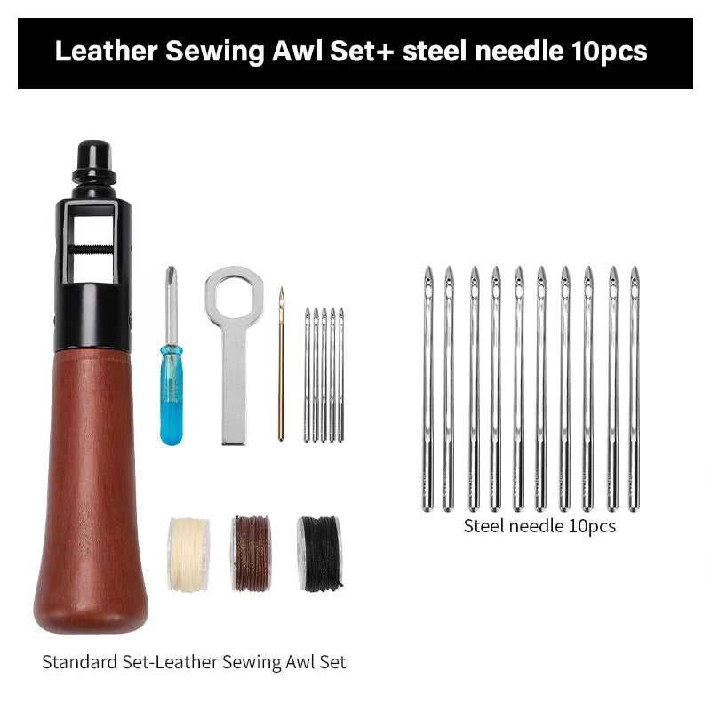WUTA Leder Nähahle Speedy Stitcher Set – Profi Handnäh-Werkzeug für Leder, Canvas & Reparaturen