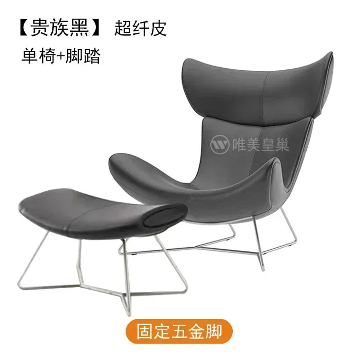 Ergonomischer Designer-Ledersessel im nordischen Stil – Moderner Relax- & Wohnzimmerstuhl mit Komfortschaum für stilvolles Wohnen