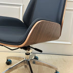 Highback Leder Bürostuhl mit Plywood-Rahmen – Ergonomischer Executive Drehstuhl mit weicher Lederpolsterung & Rollen für langes Sitzen