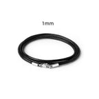 Wasserfeste geflochtene Lederkette 40–65 cm – Gewachste Lederkordel mit Edelstahl-Karabiner für Damen &amp; Herren (1–3 mm)