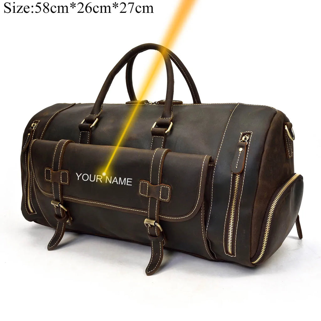 LUUFAN Bolsos de cuero para hombre con bolso de cuero vintage – Bolso de lona Vintage Crazy Horse grande con bolso de mano, bolso de negocios y de fin de semana 