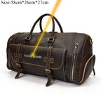 LUUFAN Bolsos de cuero para hombre con bolso de cuero vintage – Bolso de lona Vintage Crazy Horse grande con bolso de mano, bolso de negocios y de fin de semana 