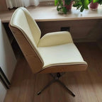 Mid-Century Bürostuhl aus Leder – Höhenverstellbarer Executive Drehstuhl mit Armlehnen & Bentwood-Design für Home Office & Arbeitsplatz