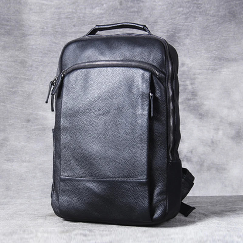 Vintage Herren Rucksack aus Crazy Horse Leder – Mochila para portátil más grande, práctica y robusta para viajes, senderismo y uso diario