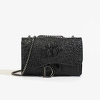 Luxuriöse Damen Umhängetasche aus PU-Leder – Crossbody Handtasche mit Kettenriemen & Pailletten, modische Schultertasche für Alltag & Business