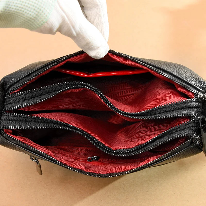 Luxuriöse Damen Schultertasche aus echtem Rindsleder – Designer Handtasche aus weichem Echtleder, elegante Messenger Bag für Frauen