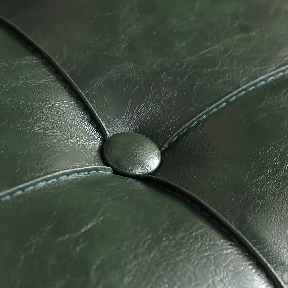 Light Luxury Leder Sitzhocker quadratisch – Weicher PU-Leder Schuhwechselstuhl &amp; Sofa-Fußhocker im Modern-Morocco-Design