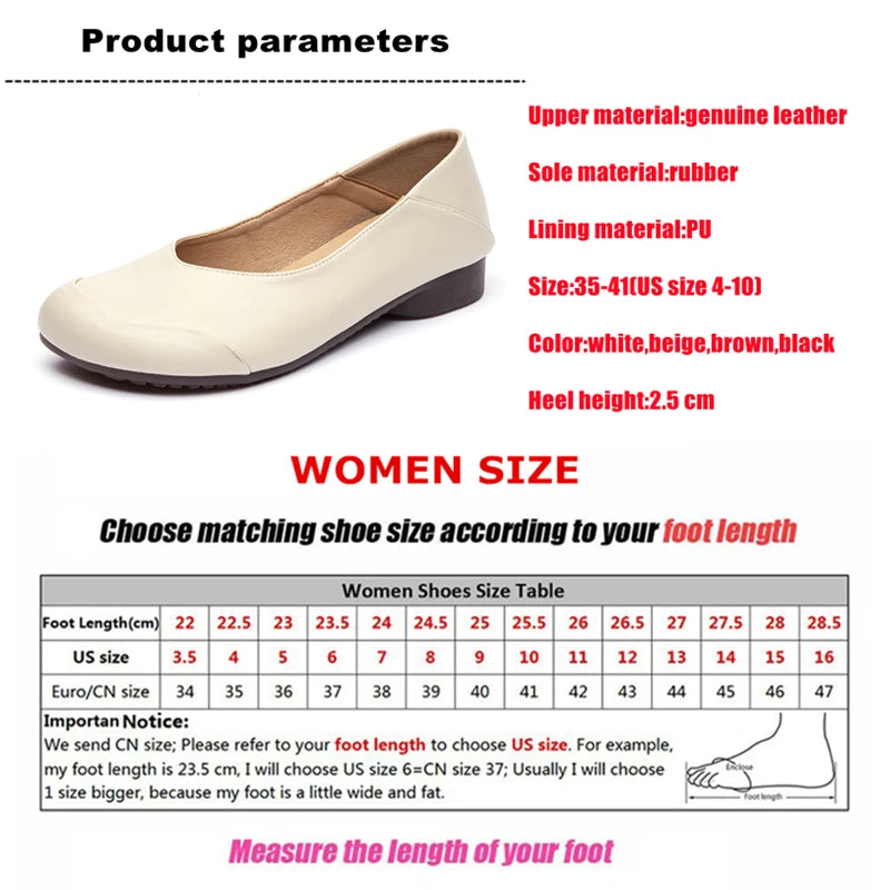 WOIZGIC Damen Flats JYDZ-89575 – Handgefertigte Lederschuhe, Slip-On Loafers, Retro Ballerinas, Bequeme Mokassins, Rutschfest
