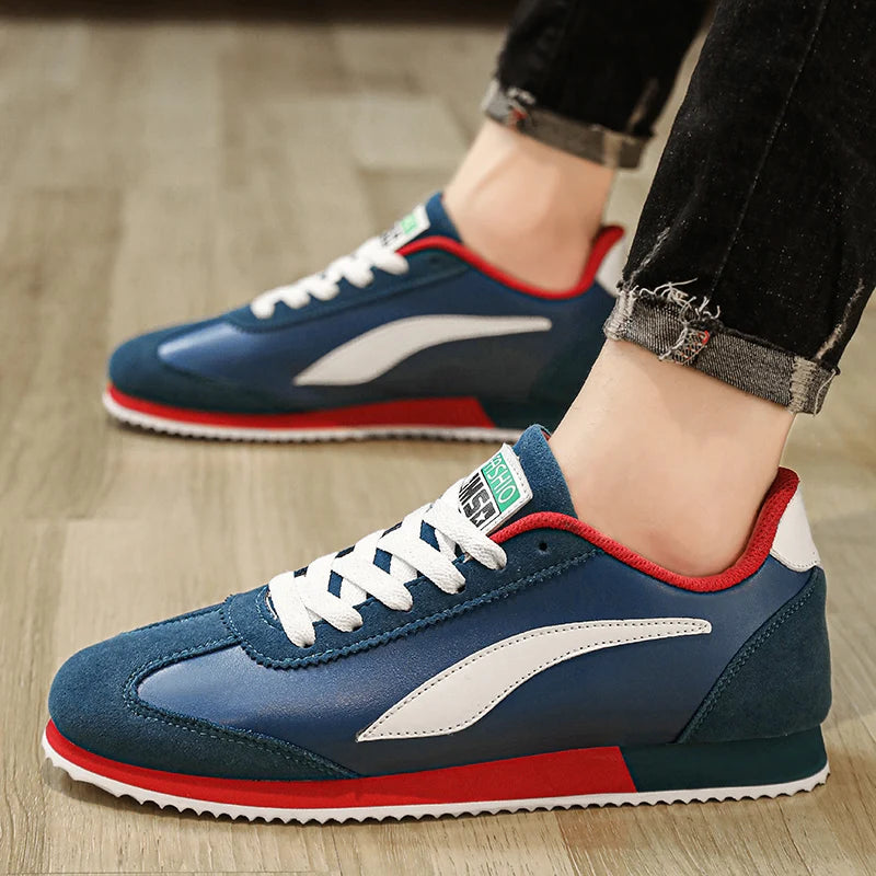 WONST Herren Sneakers – Klassische Blaue Lederschuhe, Sportlich &amp; Modisch, Laufschuhe für Training und Alltag 