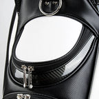 Sac de golf PGM pour hommes en cuir PU – Sac de golf étanche avec gros rangement pour 14 personnes (QB034) 