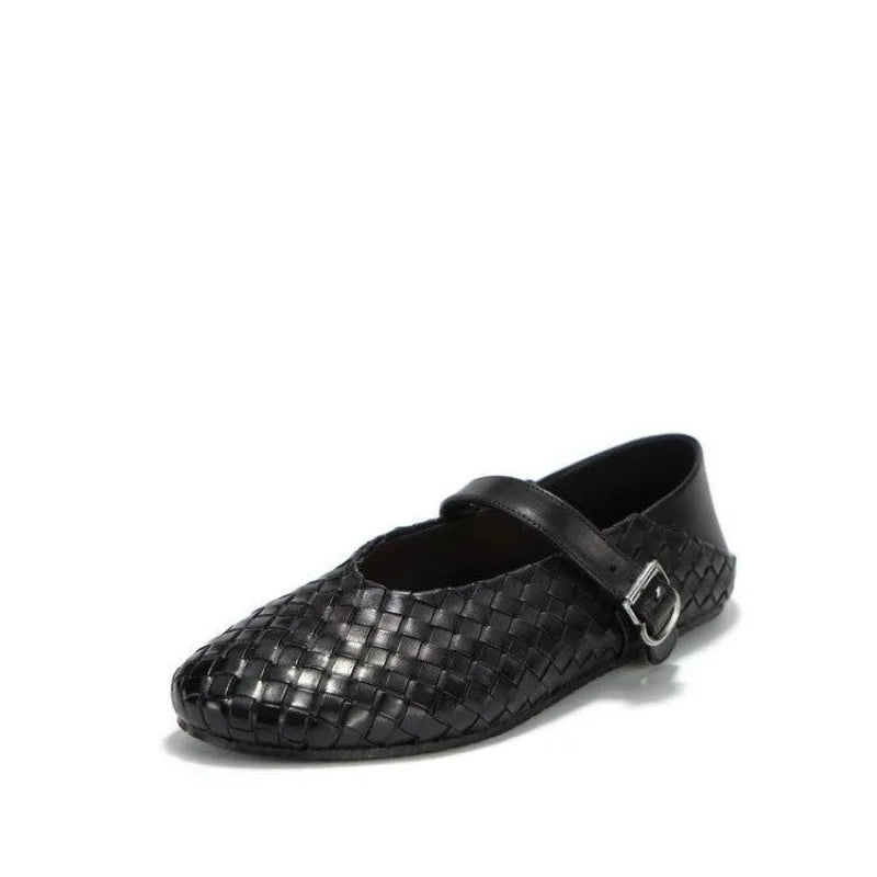 NoEnName_Null Damen Flats – Mary Jane Ballerinas aus weichem PU-Leder, runde Zehen, elegante Slip-On Schuhe für Frühling & Herbst