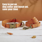 Verstellbares Hunde-Halsband & Leinen-Set aus PU-Leder – Weiches, langlebiges Hundehalsband mit Leine für kleine, mittlere & große Hunde