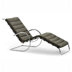 Antiker Designer-Loungesessel aus Edelstahl mit Lederarmlehnen – Luxus Freizeit-Sessel im modernen Minimalstil für Wohnzimmer