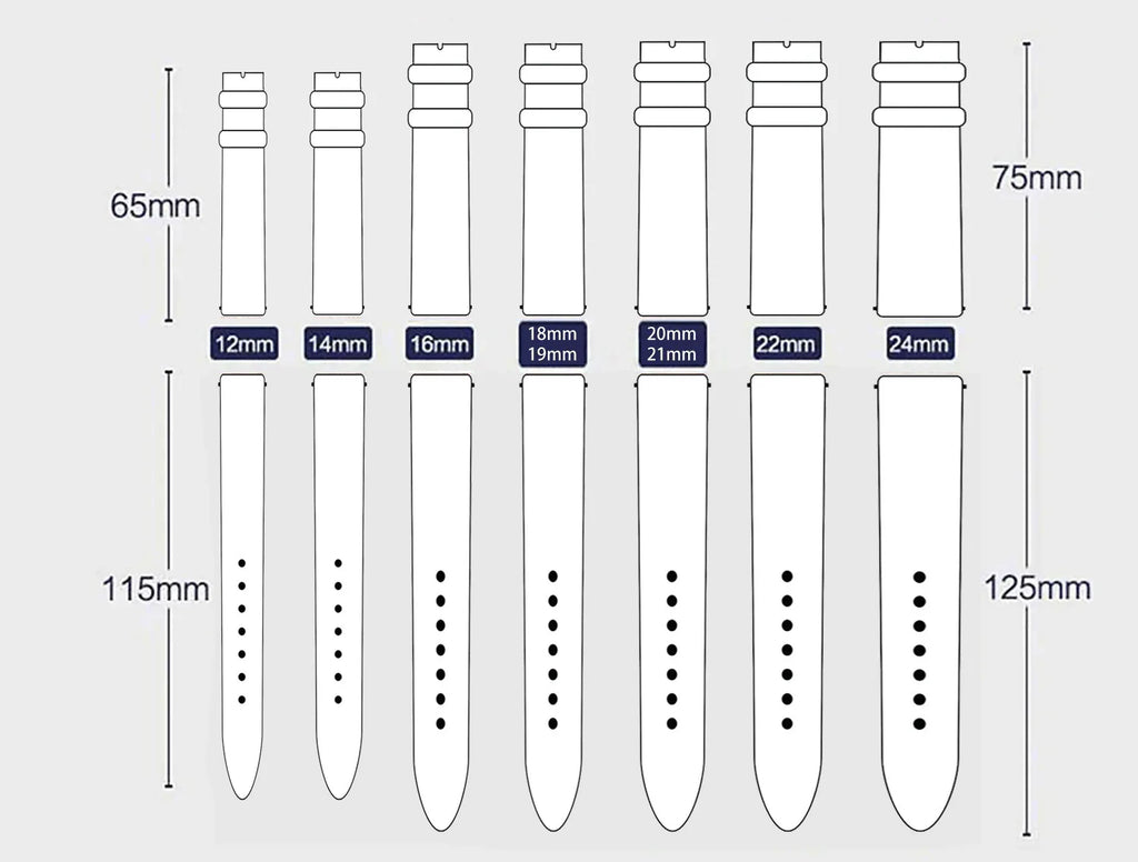 Bracelet de montre en cuir de qualité supérieure avec dégagement rapide – Bracelet de montre véritable en cuir véritable 12–24 mm pour hommes et femmes, montres intelligentes et montres classiques 