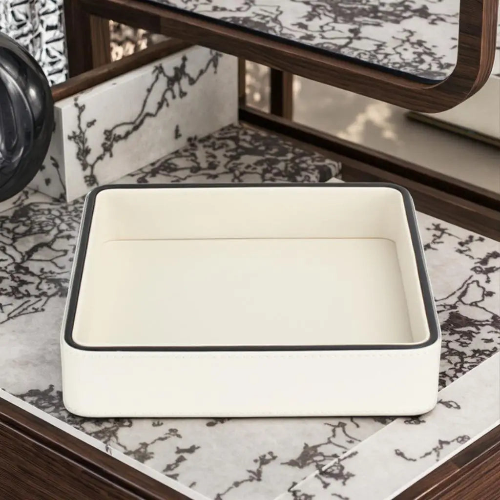 PU-Leder Aufbewahrungsbox & Ablageschale – Moderne Schmuck-, Schlüssel- & Kosmetik-Organizer für Flur, Wohnzimmer & Schreibtisch
