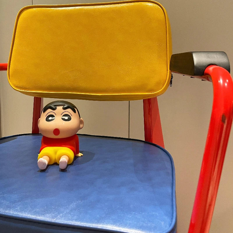 Memphis Style Designer-Lederstuhl mit Armlehnen – Moderner italienischer Retro Esszimmer- & Wohnzimmerstuhl mit Rückenlehne und Metallgestell