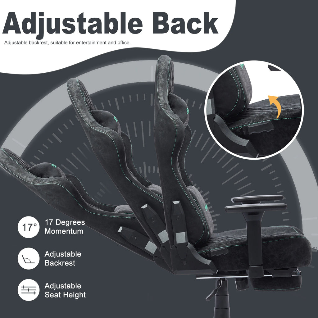 SYMINO Gaming Chair mit Fußstütze – Ergonomischer Racing Bürostuhl aus Vintage PU-Leder, drehbar & höhenverstellbar für Büro & Homeoffice