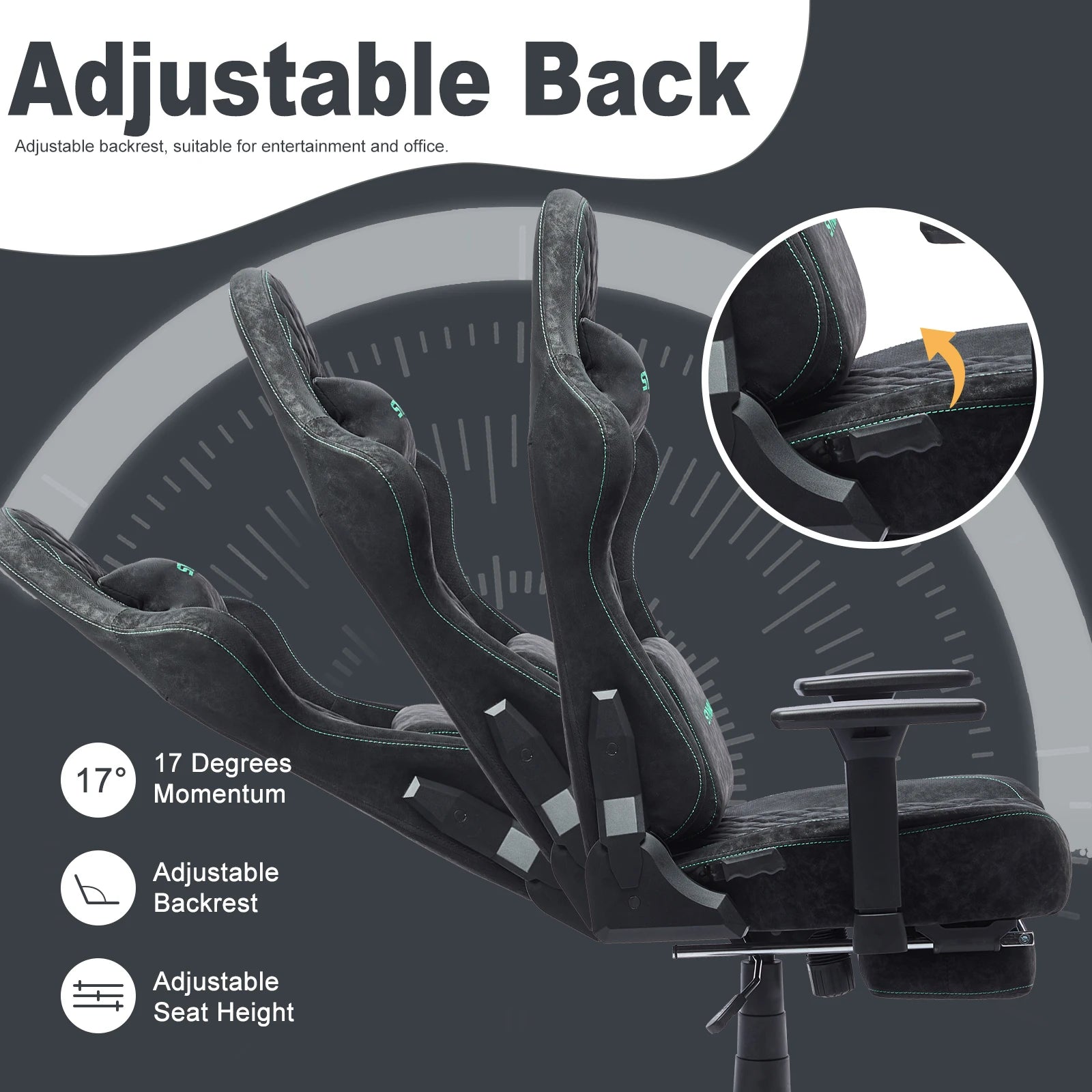 SYMINO Gaming Chair mit Fußstütze – Ergonomischer Racing Bürostuhl aus Vintage PU-Leder, drehbar & höhenverstellbar für Büro & Homeoffice