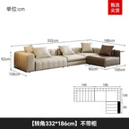 Luxus Lounge Sofa aus Echtleder im nordischen Stil – Kompaktes Designer-Ecksofa mit High-Rebound-Polsterung für modernes Wohnen