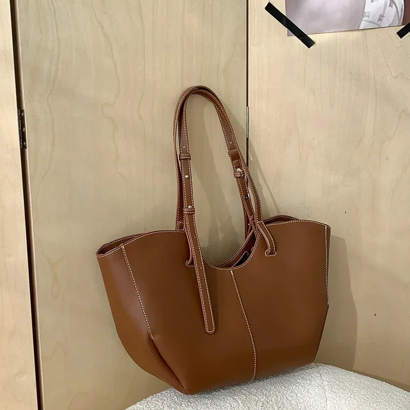 Vintage Damen Handtasche mit großem Fassungsvermögen – Elegante Schulter- & Unterarmtasche aus hochwertigem PU-Leder für Alltag & Shopping