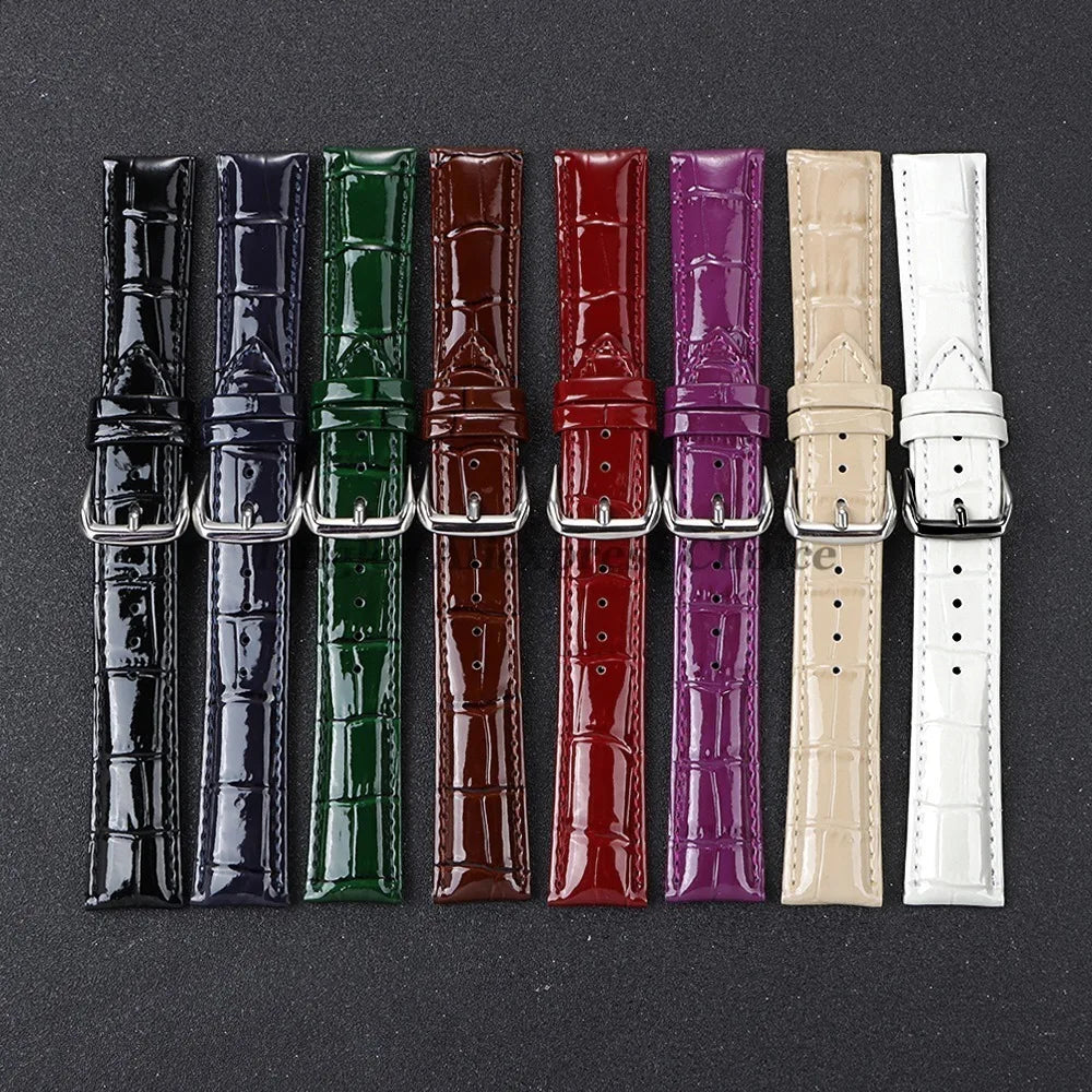 Glänzendes Leder Uhrenarmband aus Kalbsleder – Elegantes Business-Armband in 12–22mm für Damen & Herren
