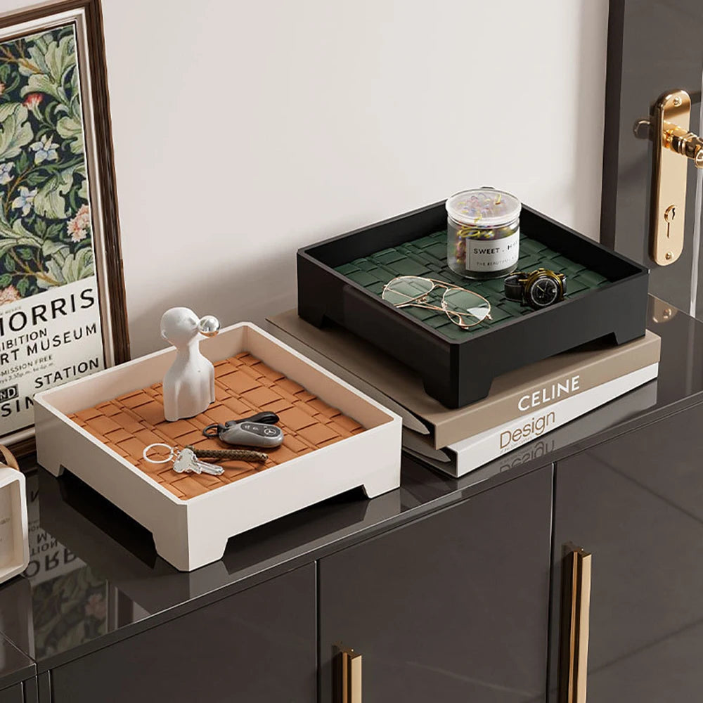 Luxury Ablageschale in Lederoptik – Elegante Aufbewahrungsbox für Schlüssel, Schmuck, Münzen & Aromatherapie-Dekor