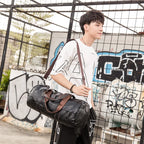 RUIMOM Vintage Sporttasche aus Lederoptik – Große Fitness- &amp; Reisetasche als Schulter- und Messenger Bag para mujeres y hombres