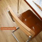 Moderne Rattan-Esszimmerstühle aus Kunstleder mit Chrombeinen – Sillas auxiliares de diseño de mediados de siglo para Esszimmer, Wohnzimmer &amp; Küche