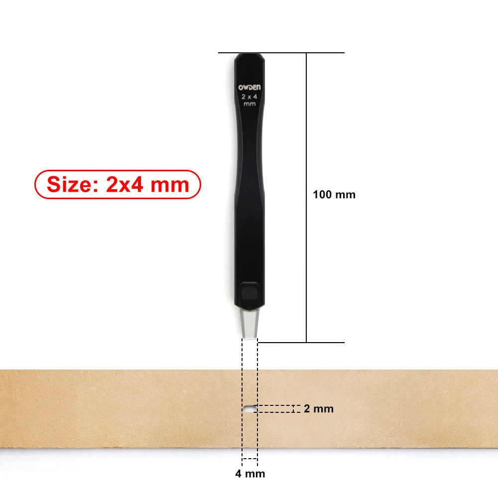 OWDEN Oblong Lederloch Stanzen Set – Ovale Hohlstanzer aus High-Carbon-Stahl für Gürtel, Riemen & Lederarbeiten (19 Größen)