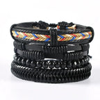 Geflochtenes Herrenarmband im Leder-Look – Trendiges Rundarmband mit silberfarbener Legierung, moderner Männer Armschmuck 06/2024