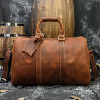 Newsbirds Crazy Horse Leder Reisetasche – Vintage Carry-On Duffle Bag aus echtem Rindsleder für Damen &amp; Herren 