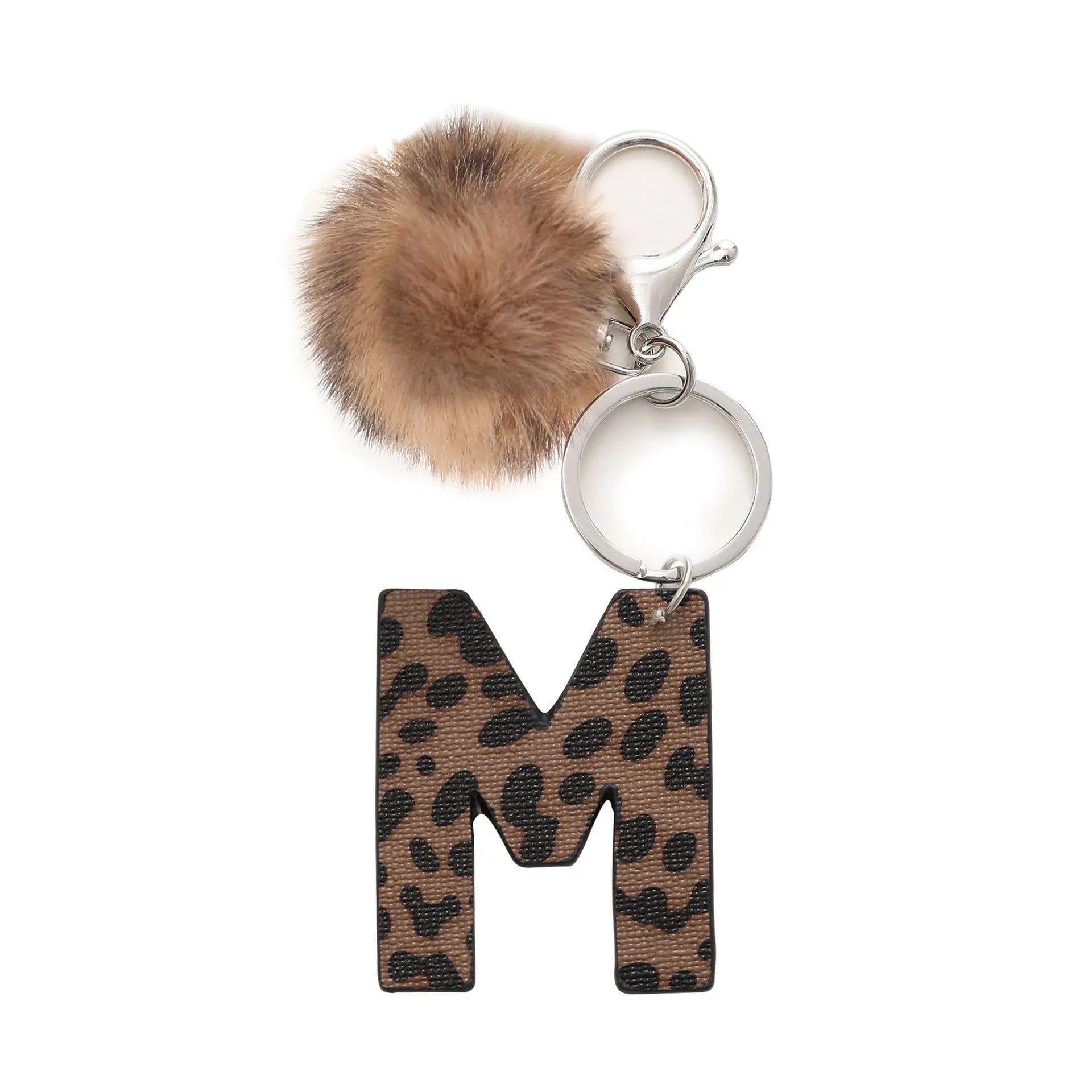 Modischer Leoparden Alphabet Schlüsselanhänger aus Kunstleder – Exquisiter Buchstaben-Keyring als Handtaschen-Charm & Geschenk