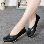 BEYARNE Damen Loafer in Lederoptik – Luftige Sommer Flats mit Rundspitze, Bequeme Plus Size Slipper für Alltag & Freizeit (Größe 35–44)