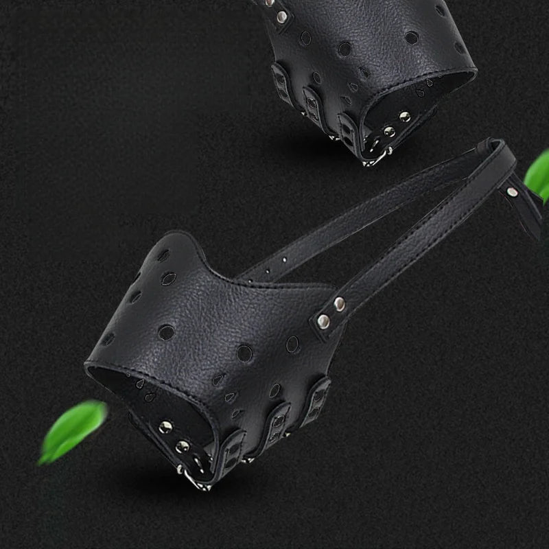 Anti-Bell Hundemaulkorb aus weichem PU-Leder – Verstellbarer & atmungsaktiver Anti-Biss Maulkorb für kleine & große Hunde