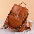 KMFFLY Damen Lederlook Rucksack Vintage – Hochwertiger Anti-Diebstahl Rucksack für Schule, Freizeit & Reisen, stilvolle Schultertasche für Frauen