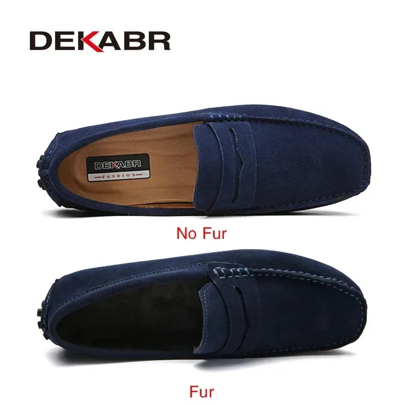 DEKABR Herren Loafer aus echtem Rindsleder – Bequeme Slip-On Mokassins & Driving Shoes in großen Größen bis 49