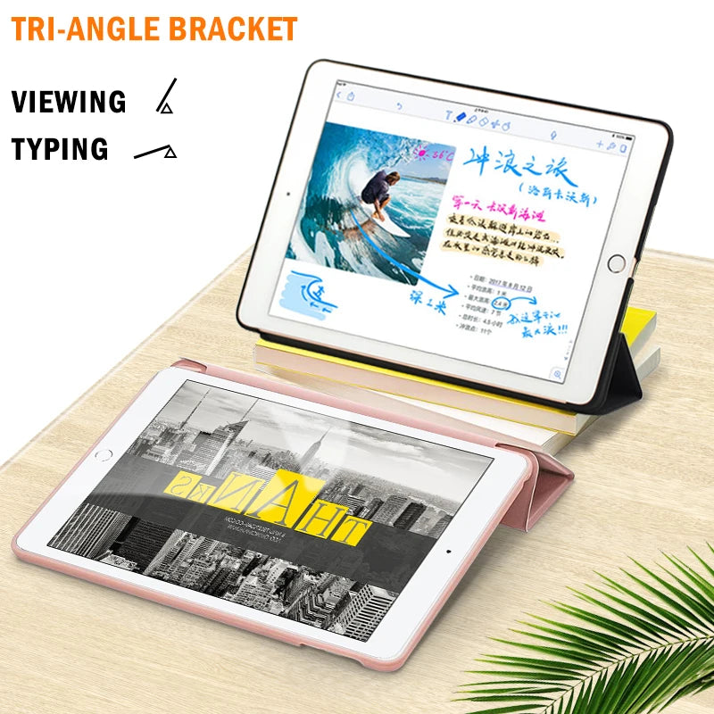 Funda de cuero premium para iPad 10.2 y iPad Air / Pro – Funda inteligente magnética protegida con silicona TPU, resistente al agua y al agua