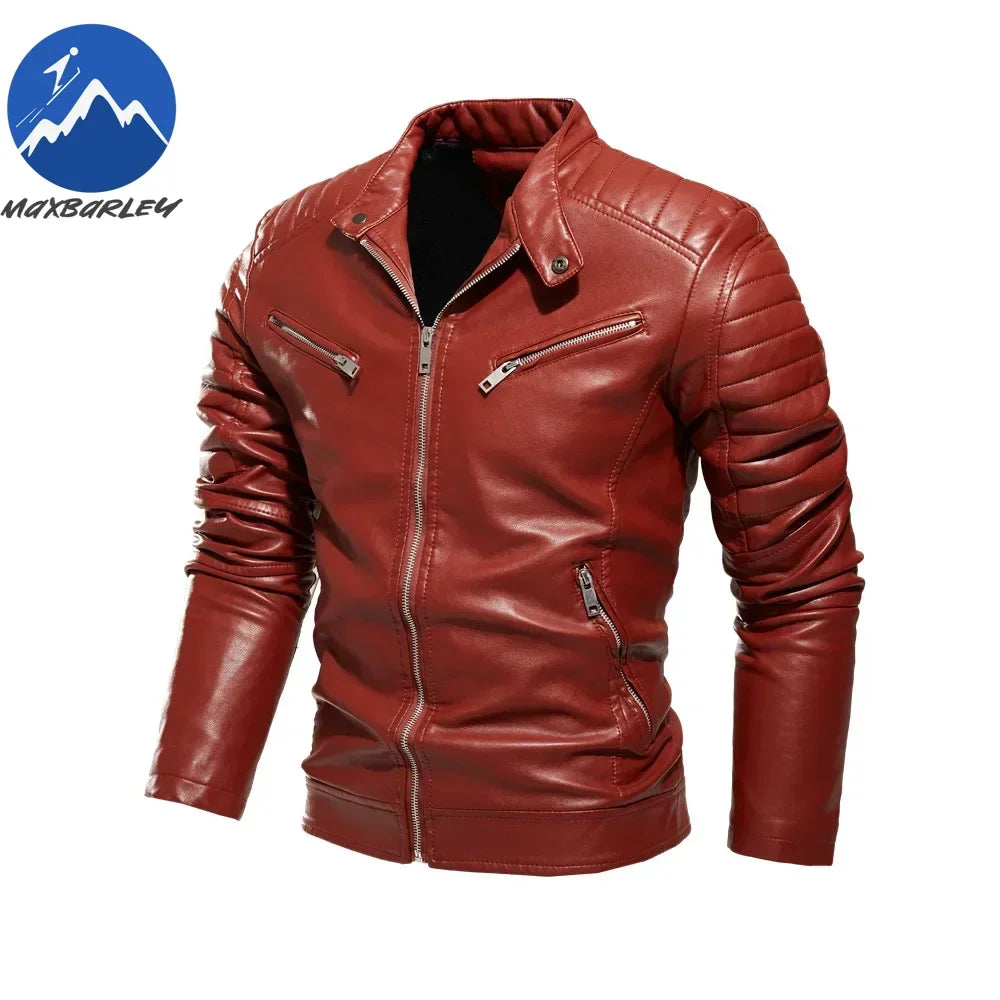 Chaqueta de cuero sintético amarillo para hombre, chaqueta de motociclista con parches, abrigo informal con cremallera, chaqueta de motociclista ajustada con forro de piel
