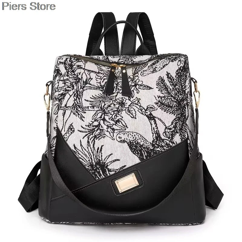 Großer Damen Rucksack aus weichem Lederlook – Modischer Softback Studentinnen-Rucksack mit viel Stauraum