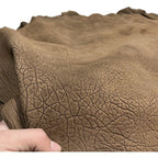 Dunkelbraunes Top-Layer Echtleder mit gebürsteter Bison-Grain-Struktur – 1,6–1,8 mm Lederstoff für Taschen, Möbel &amp; Schuhe 