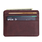 Mini Reise Kartenetui aus PU-Leder – Kompakte Geldbörse mit Echsenprägung, Sichtfenster & Reißverschluss für Damen & Herren