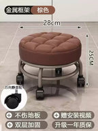 Niedriger Rollhocker aus Metall mit leisen Universalrollen – Beweglicher Schuhwechselstuhl für Haushalt &amp; Wohnzimmer