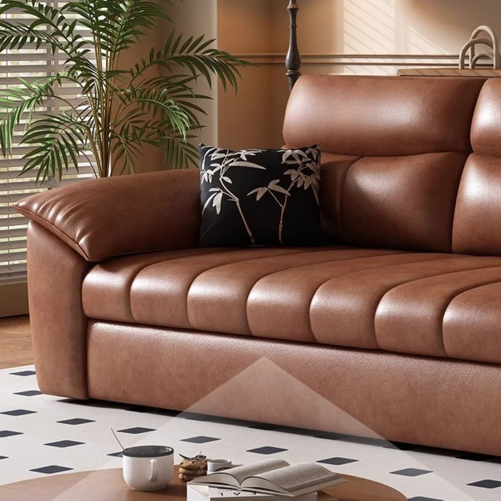 Luxuriöses Leder Relax-Ecksofa – Moderno sofá de salón en forma de L con función Relax, hochwertiges Wachsleder für Wohnzimmer &amp; Schlafzimmer 