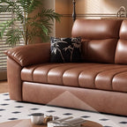 Luxuriöses Leder Relax-Ecksofa – Moderno sofá de salón en forma de L con función Relax, hochwertiges Wachsleder für Wohnzimmer &amp; Schlafzimmer 