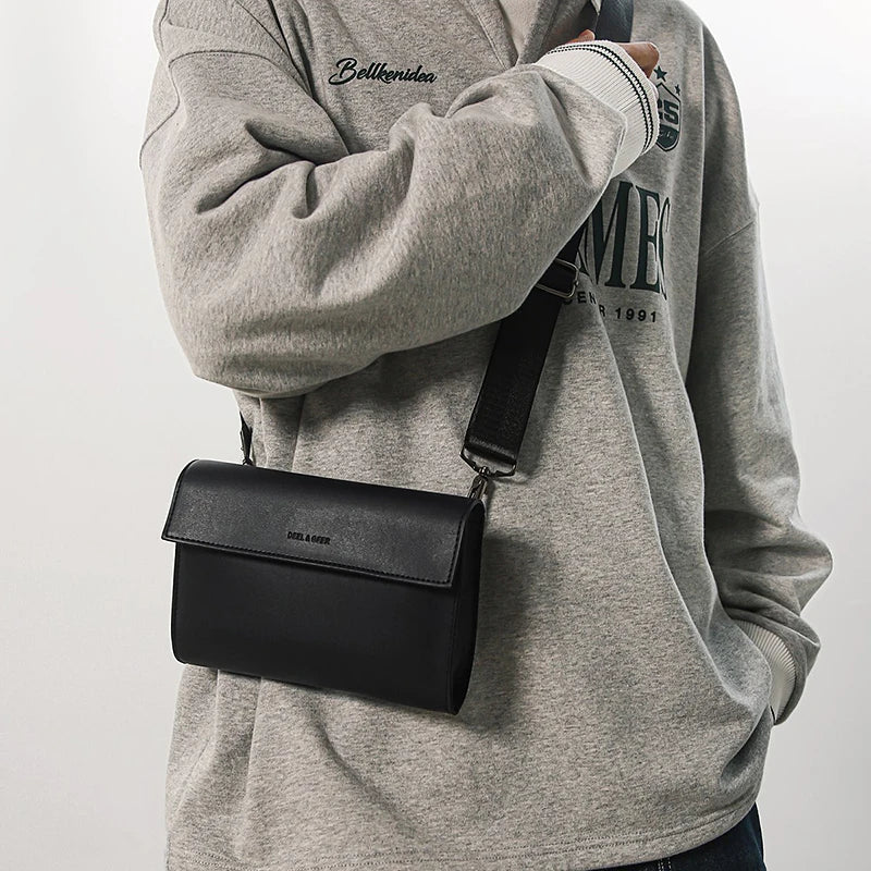 Designer Herren Leder Crossbody Bag – Vintage Schultertasche & Casual Business Messenger Bag