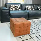 Puzzle Cube Sitzhocker aus PU-Leder – Light Luxury Ottoman & Schuhwechsel-Hocker, platzsparendes Design für Wohnzimmer & Flur