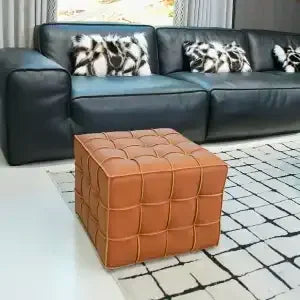 Puzzle Cube Sitzhocker aus PU-Leder – Light Luxury Ottoman & Schuhwechsel-Hocker, platzsparendes Design für Wohnzimmer & Flur
