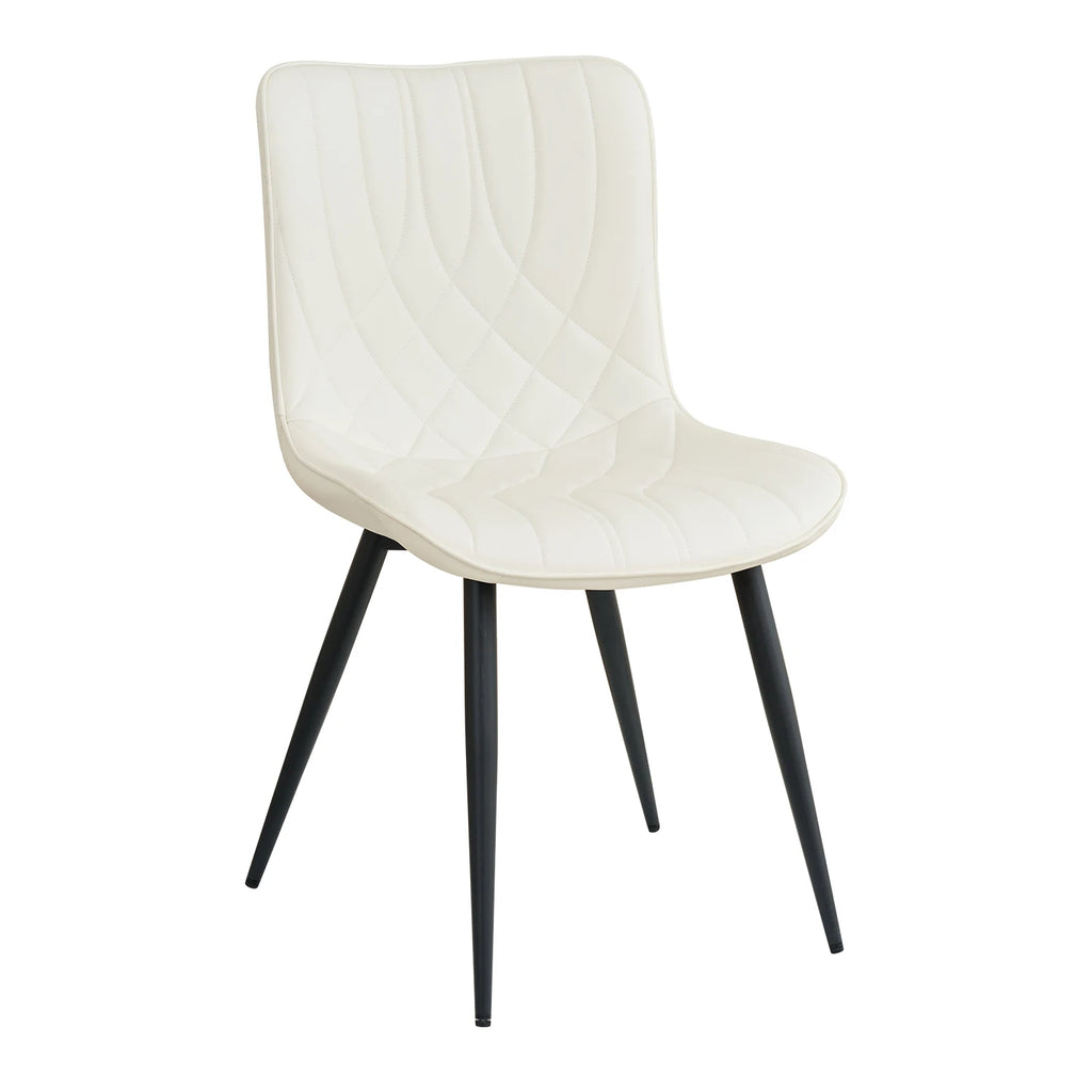 Esszimmerstühle 4er-Set aus Kunstleder – Gepolsterte Dining Chairs im gesteppten Retro-Design mit Metallbeinen, modern & luxuriös